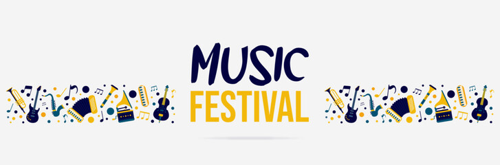 Live music festival - Musical instruments - Illustrations