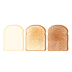 Hand drawn vector of toasted bread levels isolated on white background.