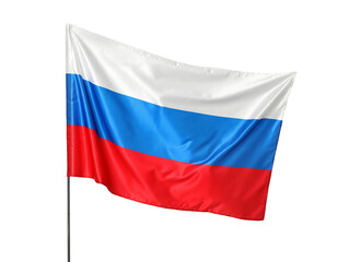 Fototapeta na wymiar Flag of Russia isolated on white background, closeup