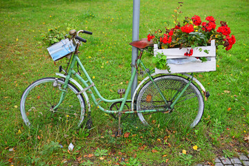 Fototapeta na wymiar Fahrrad als Schmuckstück in Bad Doberan