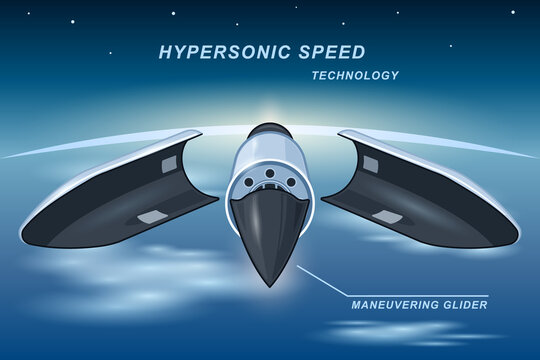 Rocket Hypersonic Speed Flight Glider Realistic Cartoon Background