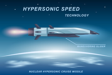 rocket hypersonic speed flight glider realistic cartoon background