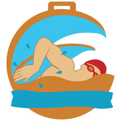 Obraz na płótnie Canvas Medal Swim Class bronze
