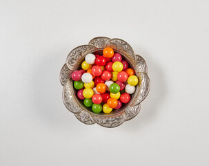 Candy turkish style ramadan with coffee table style on the white table.