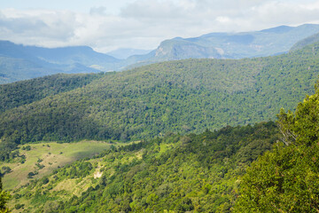 Obraz premium Blick über die schöne Natur Australiens mit Bergkette im Hintergrund