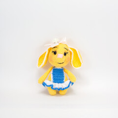 Handmade toy on a white background.