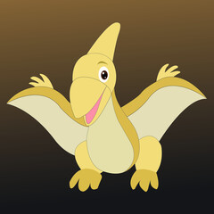 Cartoon bird dinosaur animal vector illustration
