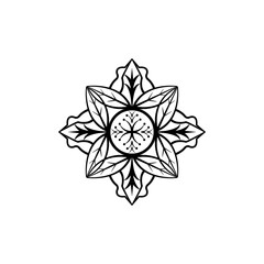 Circular pattern in form of mandala for Henna, Mehndi, tattoo, decoration. Decorative ornament in ethnic oriental style. Coloring book page.