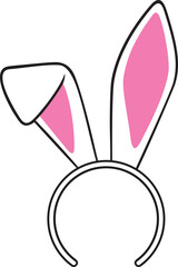 Easter bunny ears mask (rabbit)  color. Vector Illustration.