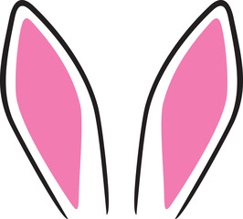 Fototapeta premium Bunny (rabbit) ears color vector illustration