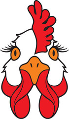 Chicken face color vector 