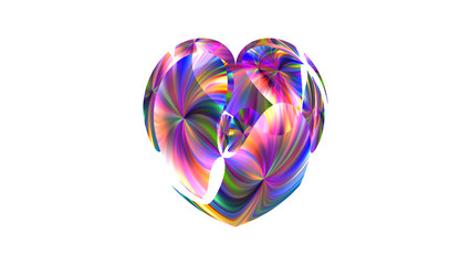 abstract stylized multi-colored figure of the heart.
