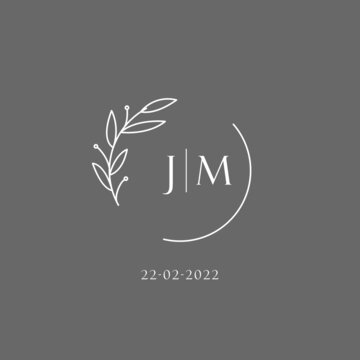 Letter JM wedding monogram logo design ideas