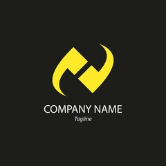 Initial letter N and quote logo template suitable for businesses and product names. This stylish logo design could be used for different purposes for a company, product, service or for all your ideas.