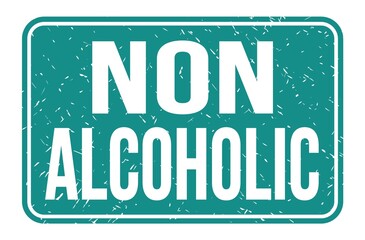 NON ALCOHOLIC, words on blue rectangle stamp sign