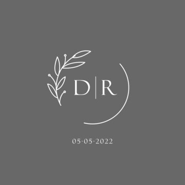 Letter DR wedding monogram logo design ideas