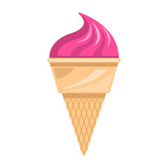Ice cream flat cartoon isolated
