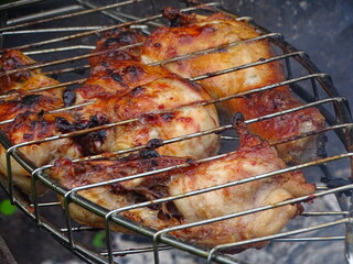 grilled chicken on the grill