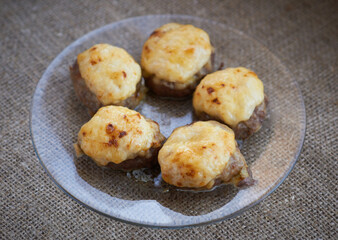 meatballs, baked with cheese
