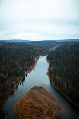 the river in the mountains