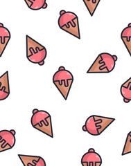 refreshing ice cream seamless pattern