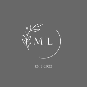 Letter ML wedding monogram logo design ideas