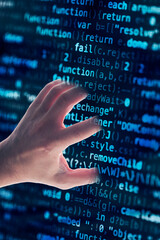 hand grab a computer software code
