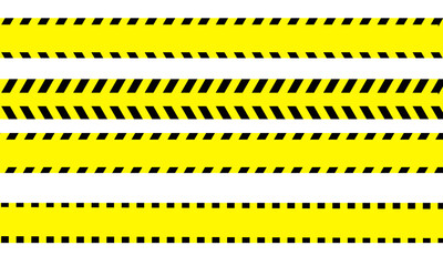 Warning Yellow Tape Set Isolate on White Background 