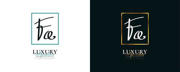 Initial F and Q Logo Design in Elegant Gold Handwriting Style. FQ Signature Logo or Symbol for Wedding, Fashion, Jewelry, Boutique, and Business Identity