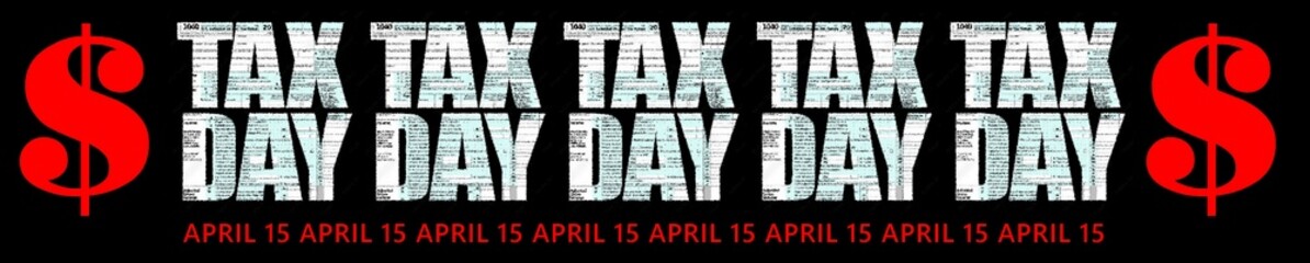tax day header icon  showing deadline date is april 15th - 492045347