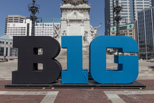 Big Ten Conference Logo Also Stylized As The Big 10 Or B1G In Downtown For The NCAA Basketball Tournament.