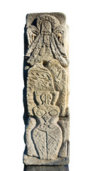 Fototapeta na wymiar Stone idol on white background
