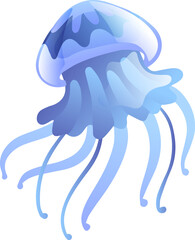 Jellyfish or Sea Jelly with Tentacles as Underwater Oceanic Mammal Species © topvectors