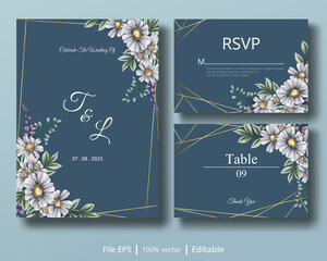 a beautiful invitation card with a combination of floral and soft colors suitable to complement the needs of wedding invitation design