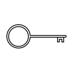 Door key icon. Illustration of a lock opening tool  symbol. Opener vector.