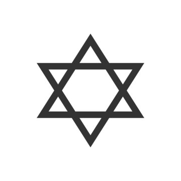 Star of David icon. Judaism religious symbol. Sign hexaham vector.