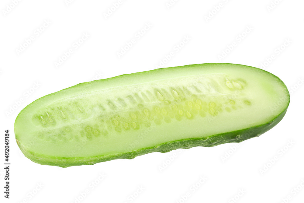 Wall mural cucumber vegetable closeup on white