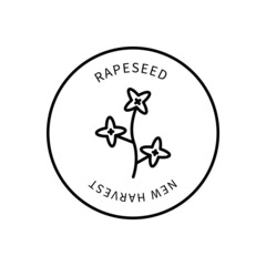 Icon Rapeseed Flower Line In Simple Style. New Harvest. Vector sign in a simple style isolated on a white background.