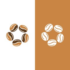 Obraz premium coffee bean icon vector template