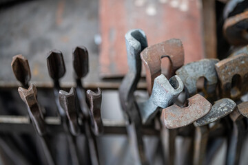 close up of an metal