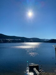 The lake in the sun