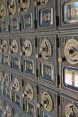 Old fashioned post office boxes