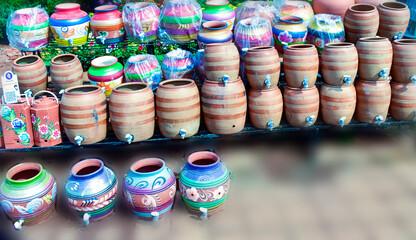 Obraz premium Arrival of Summer Season. Water Pots are made from mud on sale