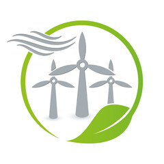 Wind turbine blades symbol for green energy