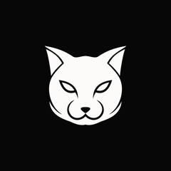 Fototapeta na wymiar cute cat face in a simple Logo Design Vector