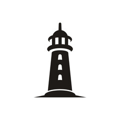 Lighthouse Searchlight Beacon Tower logo design