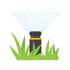 lawn irrigation sprinkler- vector illustration - obrazy, fototapety, plakaty