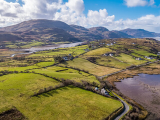 Aerial view of Ardara in County Donegal - Ireland