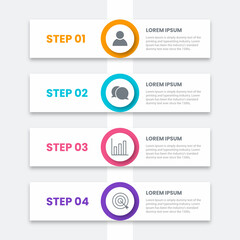 Timeline infographic design element and number options. Business concept with 4 steps. Can be used for workflow layout, diagram, annual report, web design. Vector business template for presentation.