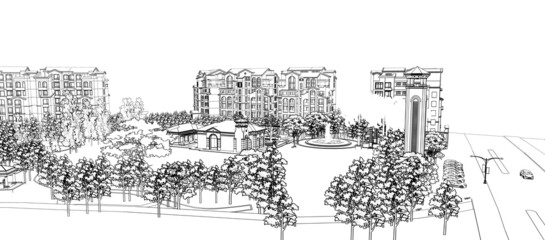 Condominium model in white color. 3d modern house, on white background. 3d illustration.